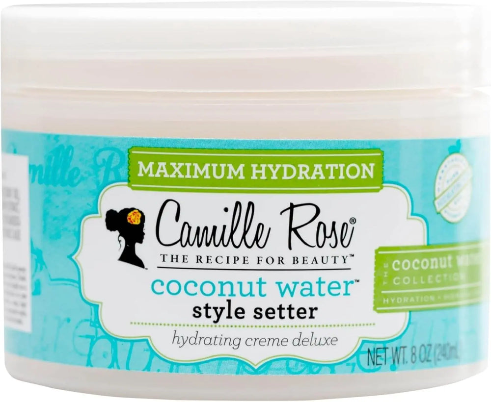 Camille Rose Coconut Water Style Setter, Hydrating Hair Gel for Curly Hair Types, 8 oz