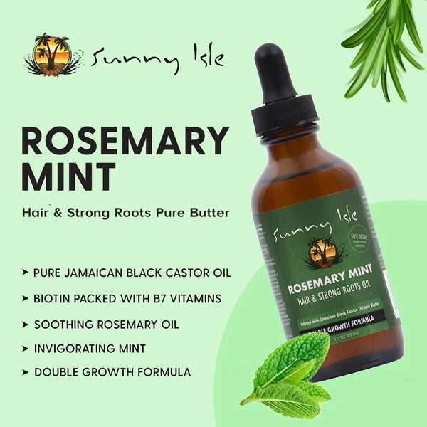 Sunny Isle mielle Rosemary castor oil Mint Hair growth and Strong Roots Oil 3oz - BeautyWholesaleIn