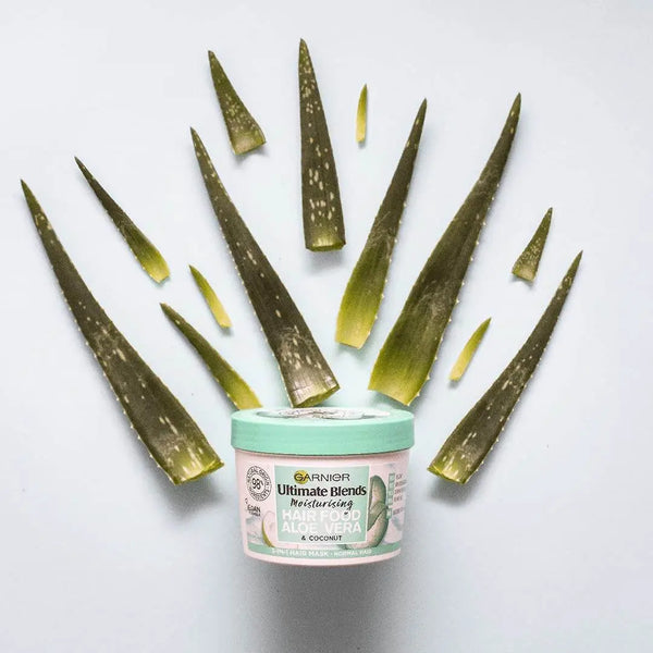 Garnier Ultimate Blends Moisturising Hair Food Aloe Vera & Coconut Hair Mask 3in1 for Normal hair Vegan formula 390ml - BeautyWholesaleIn