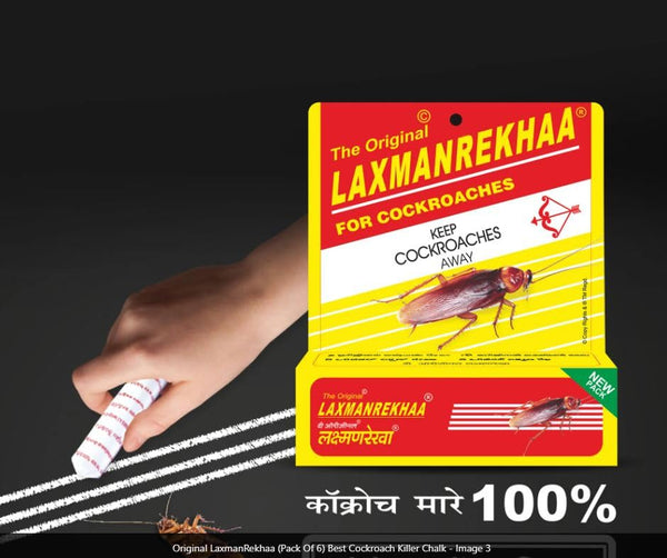 Laxman Reka Cockroach and Ants Chalk Killer, Pack of 4 Kills Cockroaches, Kills Ants, Pack of 4