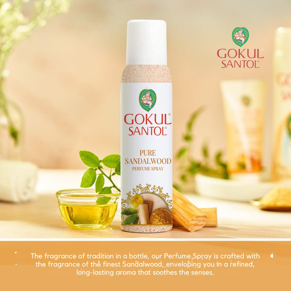 Gokul Santol Pure Sandalwood Perfume Spray - Aromatherapy in Every Spray - 120ml