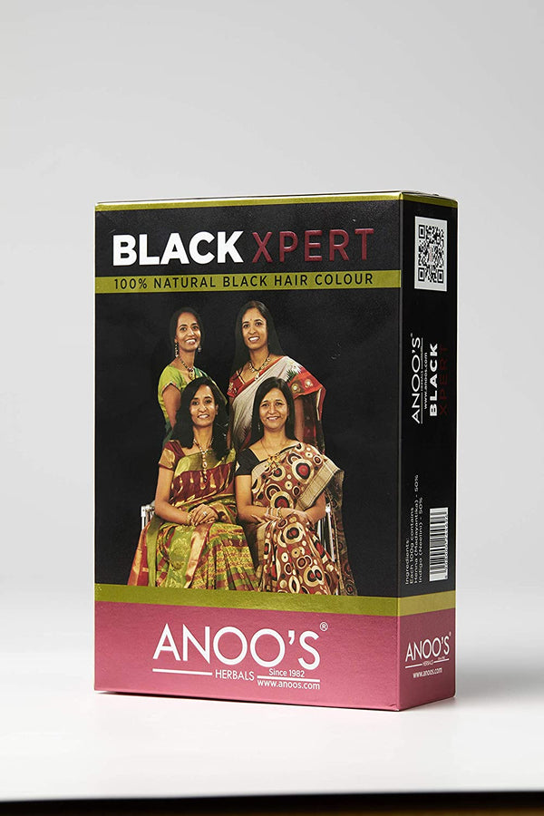 Anoos Henna Black Expert 200 Grams-Henna 100% Natural- No Chemicals No Artificial Colors