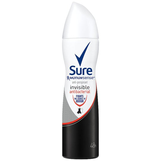 Sure Women Invisible Antibacterial Anti-perspirant Deodorant Aerosol 150m - BeautyWholesaleIn